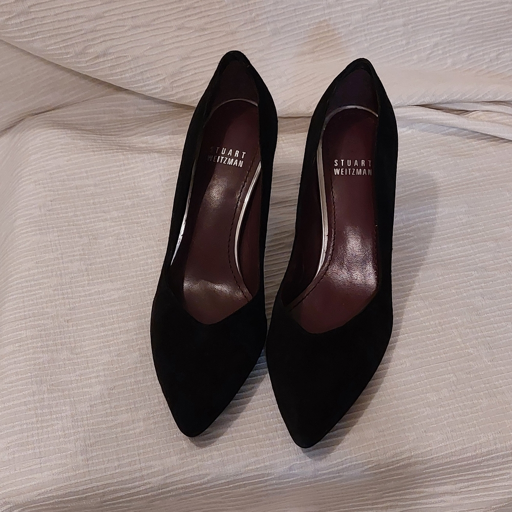 Stuart Weitzman Black Suede Women's Pumps - Picture 3 of 16